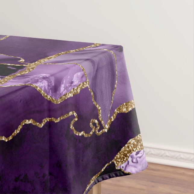 Purple and gold glitter agate tablecloth (In Situ)