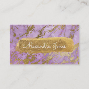 Purple and Gold Glitter and Sparkle Marble Business Card