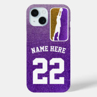 Purple and Gold Glitter Basketball Team Jersey