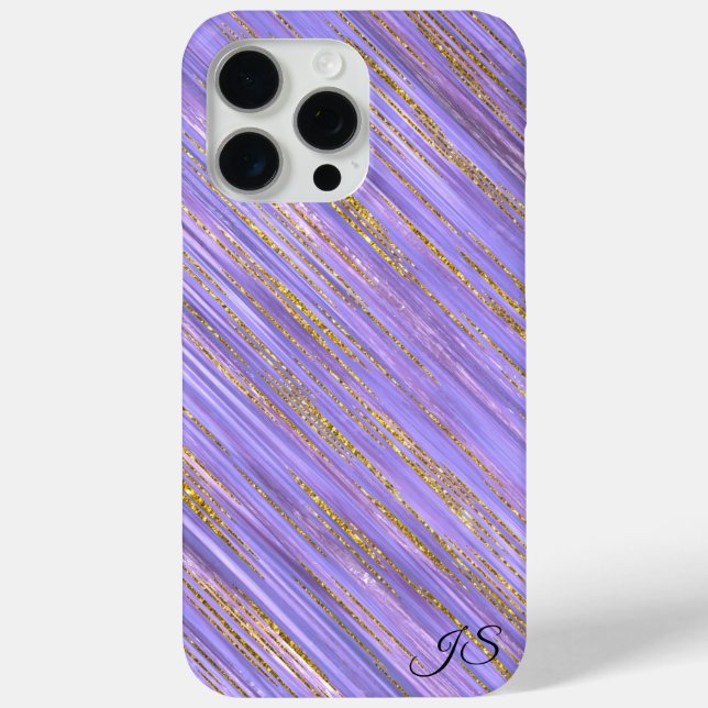 Purple and Gold Glitz Personalized Phone Case (Back)