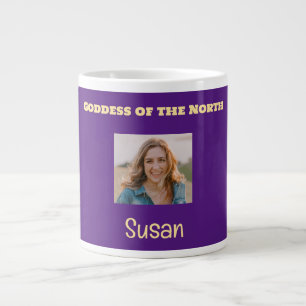 Purple and Gold Goddess of the North Custom Photo  Large Coffee Mug