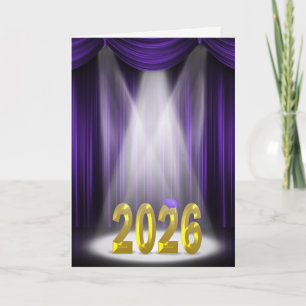 Purple and Gold Graduation 2026 School Colors Card