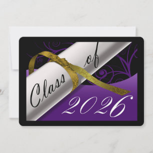 Purple and Gold Graduation Announcement