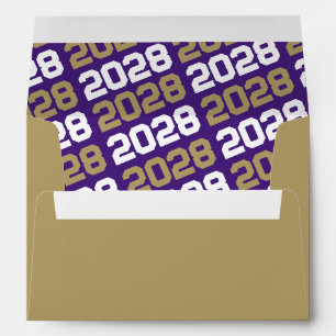 Purple and Gold Graduation Envelopes