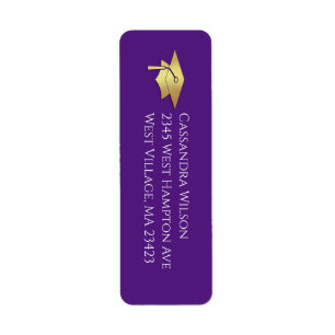 Purple and Gold Graduation Return Address