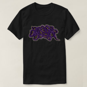 purple and gold graffiti shirt