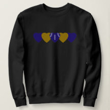 Purple and Gold Heart Football Dark