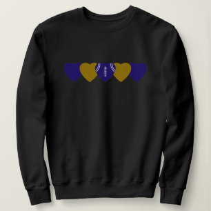 Purple and Gold Heart Football Dark Sweatshirt
