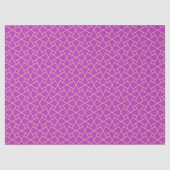Purple and Gold Islamic Pattern Tissue Paper (Front)