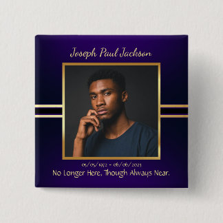 Purple and Gold Keepsake Photo Button