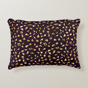 Purple and Gold Leopard Series Design 2 Accent Pillow