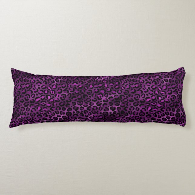Purple and Gold Leopard Series Design 3 Body Pillow (Front)