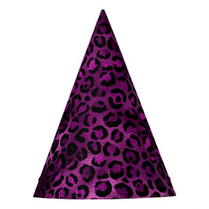Purple and Gold Leopard Series Design 3 Party Hat