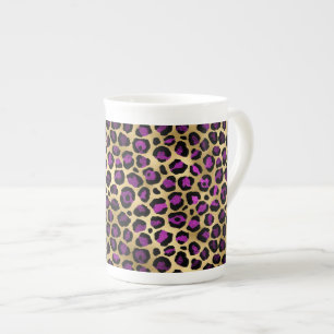 Purple and Gold Leopard Series Design 4 Bone China Mug