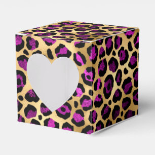 Purple and Gold Leopard Series Design 4  Favor Box