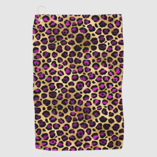 Purple and Gold Leopard Series Design 4 Golf Towel