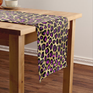 Purple and Gold Leopard Series Design 4 Short Table Runner
