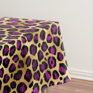 Purple and Gold Leopard Series Design 4 Tablecloth