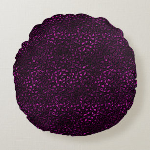 Purple and Gold Leopard Series Design 5 Round Pillow