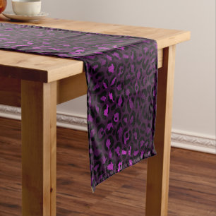 Purple and Gold Leopard Series Design 5 Short Table Runner