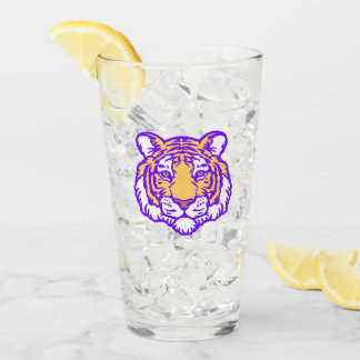 Purple and Gold Louisiana Tiger Fan Art Pint Glass