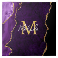 Purple and Gold Marble Agate