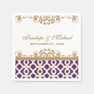 Purple and Gold Moroccan Wedding Napkin