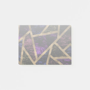 Purple and gold mosaic pattern post-it notes