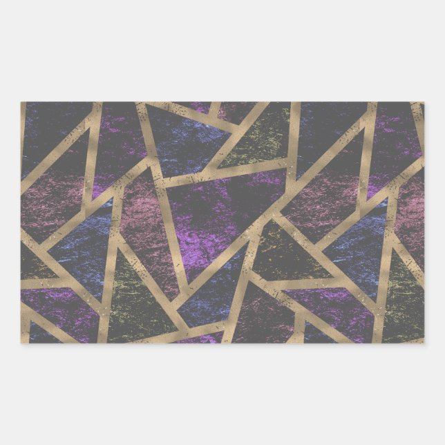Purple and gold mosaic pattern sticker (Front)