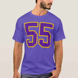 Purple and Gold Number 55 Jersey Player Uniform 55 T-Shirt