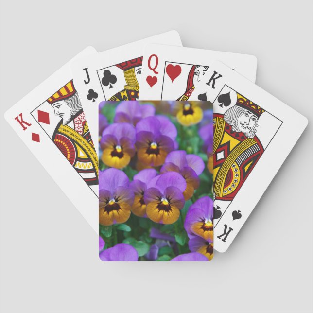 Purple and Gold Pansies Playing Cards (Back)