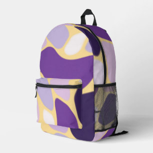 Purple and Gold  Printed Backpack