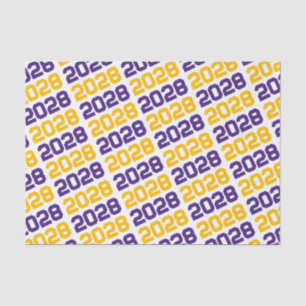 Purple and Gold Repeating Class Year Graduation Tissue Paper
