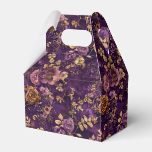 Purple and Gold Roses Favor Box