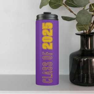 Purple and Gold School Colors Class Year Thermal Tumbler