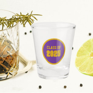 Purple and Gold School Colours Class Year Shot Glass