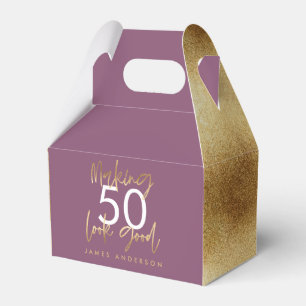 purple and gold simple elegant modern Favour Box