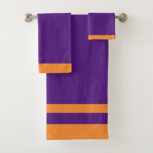 Purple And Gold Sport Team Colours Bath Towel Set