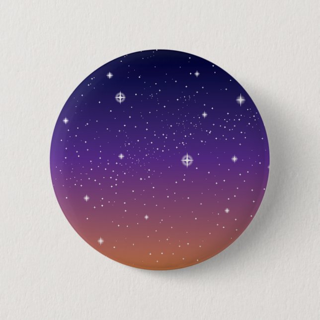Purple and Gold Starry Sunset Sky 2 Inch Round Button (Front)