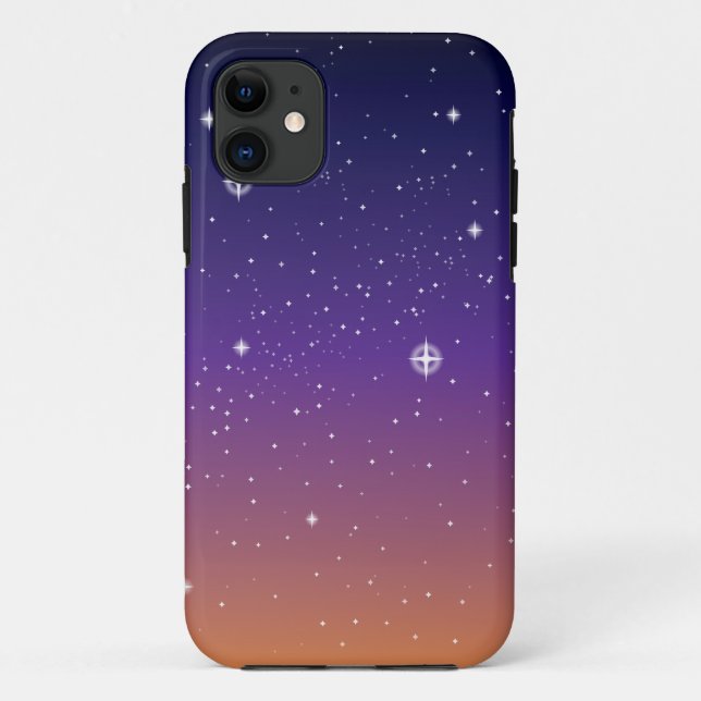 Purple and Gold Starry Sunset Sky Case-Mate iPhone Case (Back)