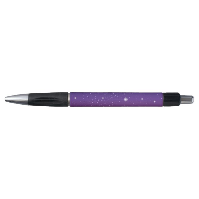 Purple and Gold Starry Sunset Sky Pen (Front)