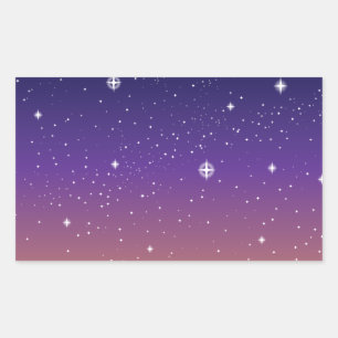 Purple and Gold Starry Sunset Sky Sticker