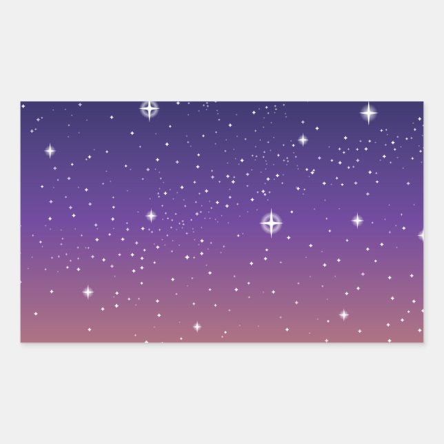 Purple and Gold Starry Sunset Sky Sticker (Front)