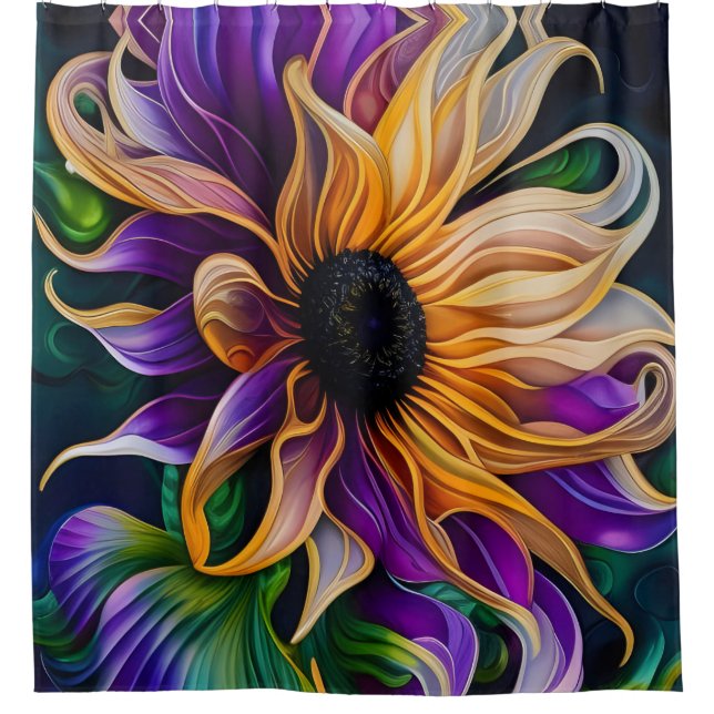 Purple and Gold Sunflower Art (Front)