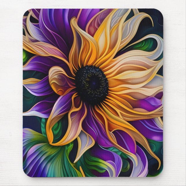 Purple and Gold Sunflower  Mouse Pad (Front)