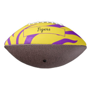 Purple and Gold Tiger Stripe Custom Football