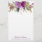 Purple and Gold Watercolor Flowers Personalized