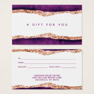 Purple And Gold Watercolor Gift Card