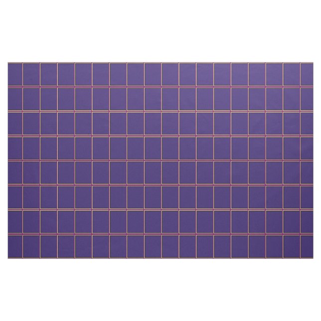 Purple and Gold Windowpane Check Fabric (Yard)