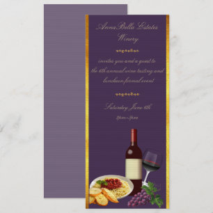 Purple and Gold Winery Luncheon Event Invitation